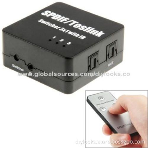 Power Adapter Digital Optical Audio Switcher 3x1